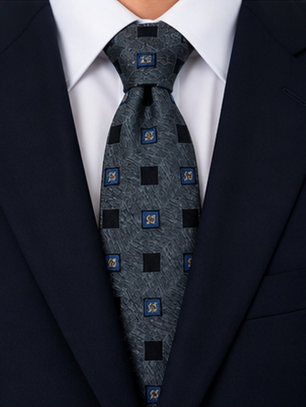 Tiziano Milano for Moores Silk & Wool Geometric Tie
